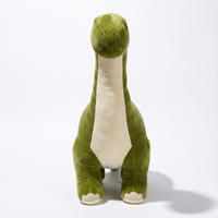 Peluche Diplodocus Verte à Long Cou - fond blanc Frontal