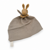 Peluche doudou plat tête cheval pour bébé - fond blanc Frontal