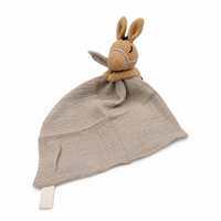 Peluche doudou plat tête cheval pour bébé - Marron