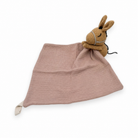 Peluche doudou plat tête cheval pour bébé - Rose