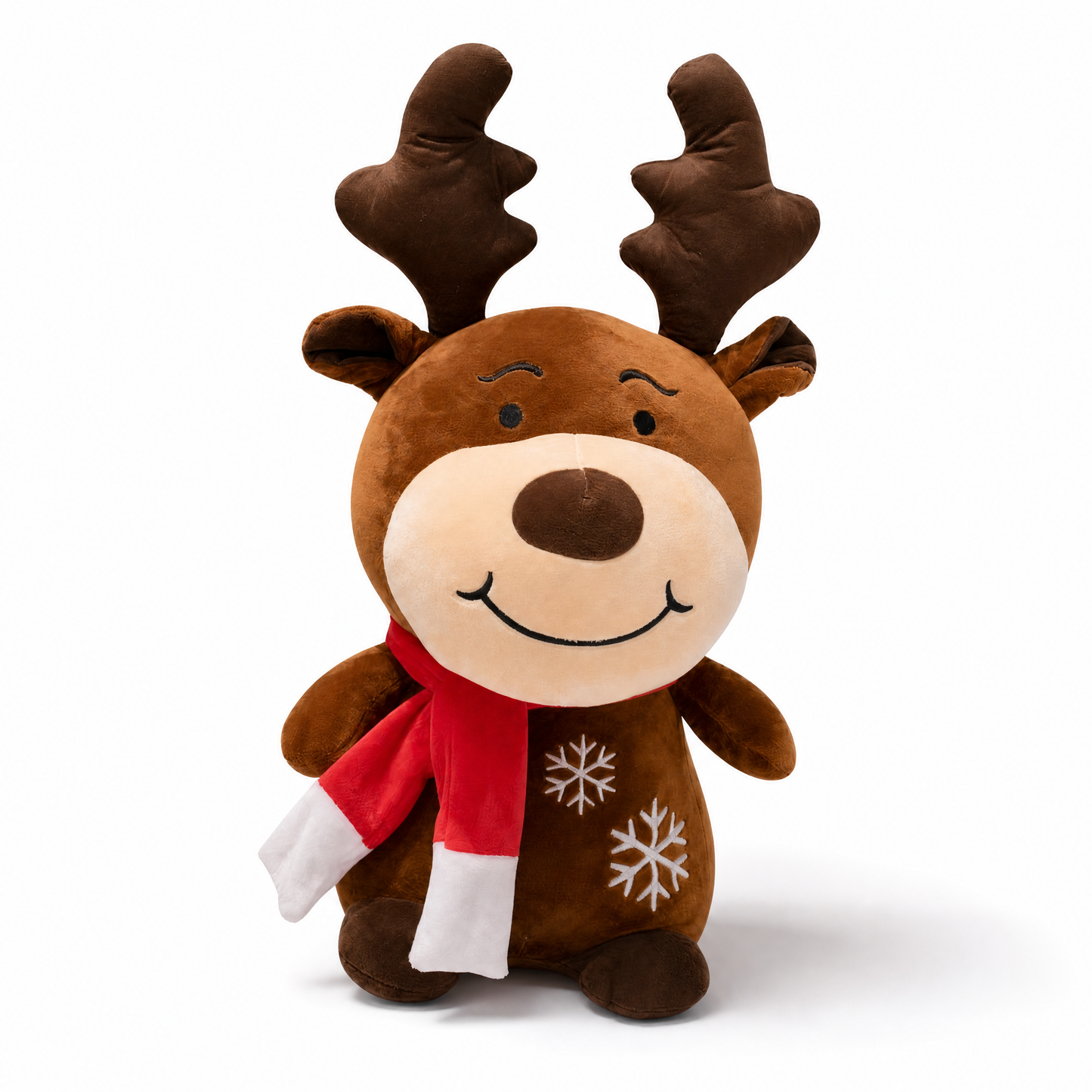 Peluche Enfant Cerf de Noël avec Écharpe - Fond blanc frontal