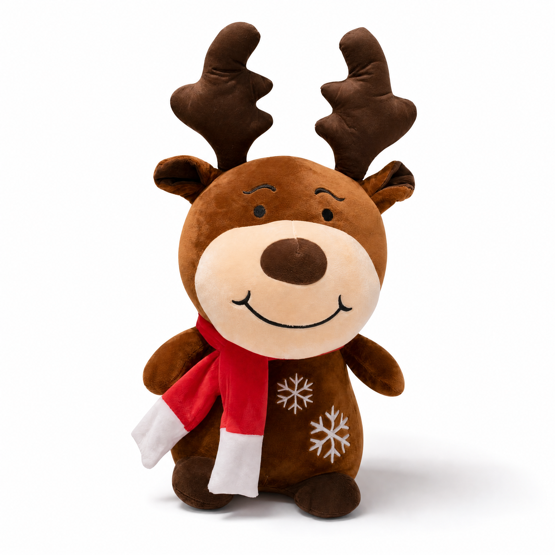 Peluche Enfant Cerf de Noël avec Écharpe - Fond blanc frontal