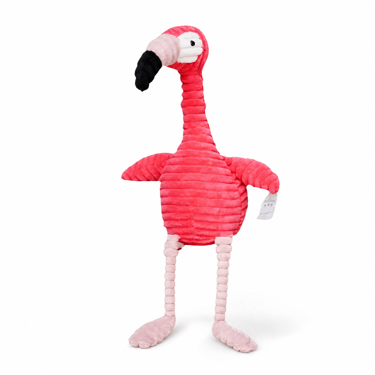 Peluche Flamant Rose Côtelé 30 cm - Fond blanc frontal