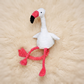 Peluche Flamant Rose Coton Côtelé Blanc - Détail matière
