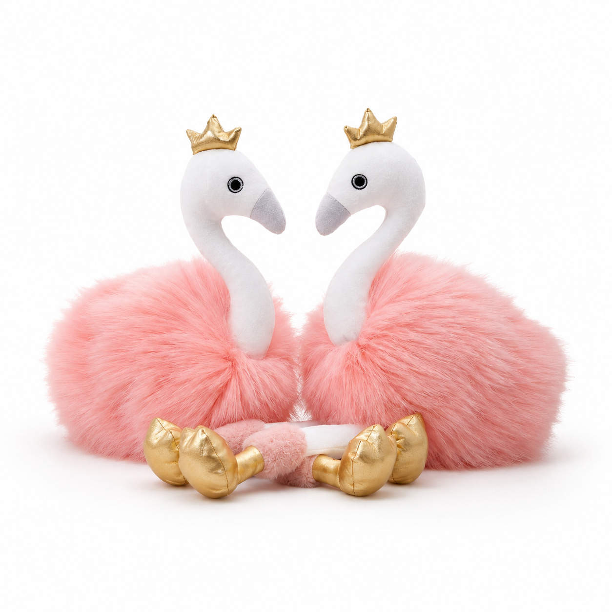 Peluche Flamant Rose Couronne Dorée - 20cm · 30cm