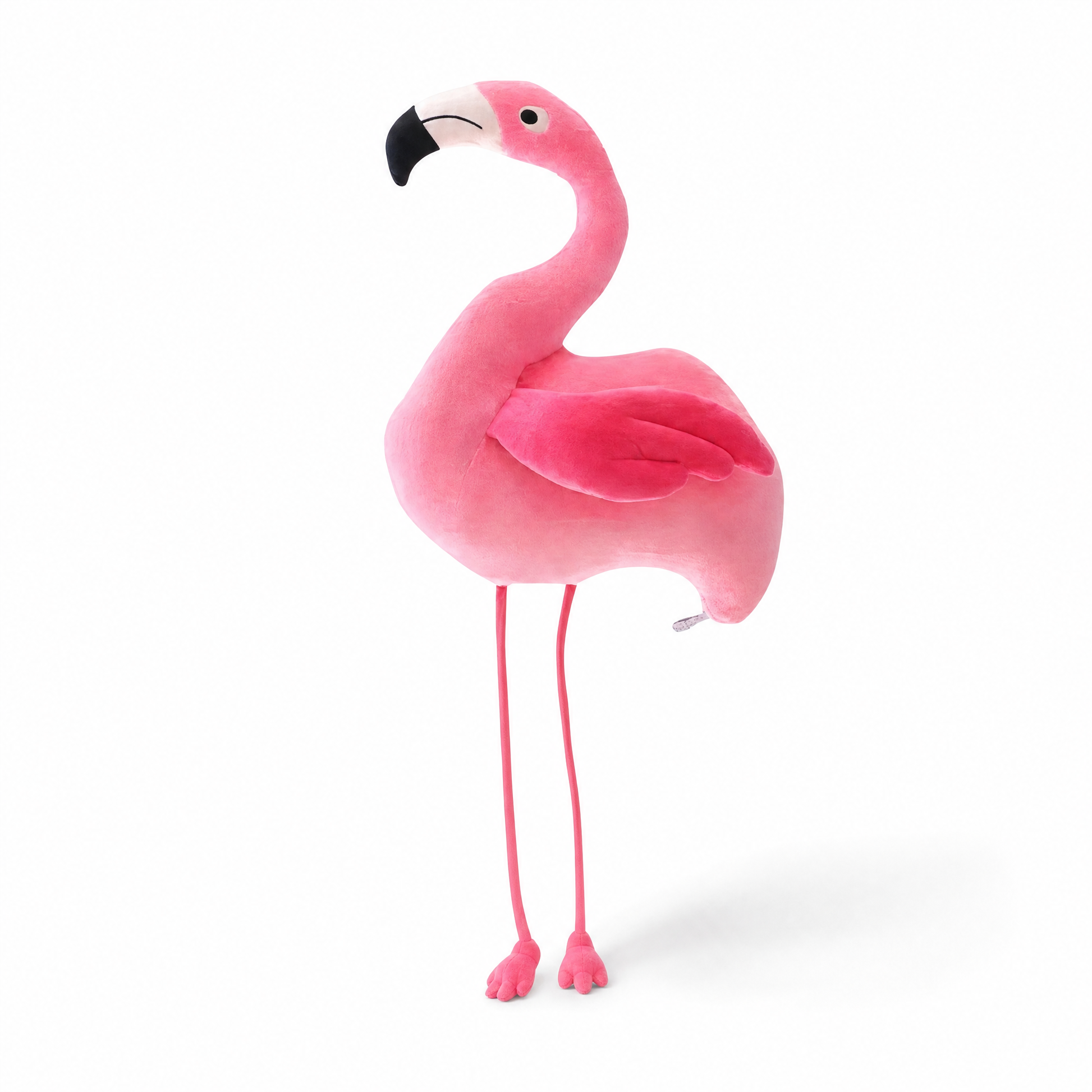 Peluche Flamant Rose Déco Géante - Fond blanc frontal