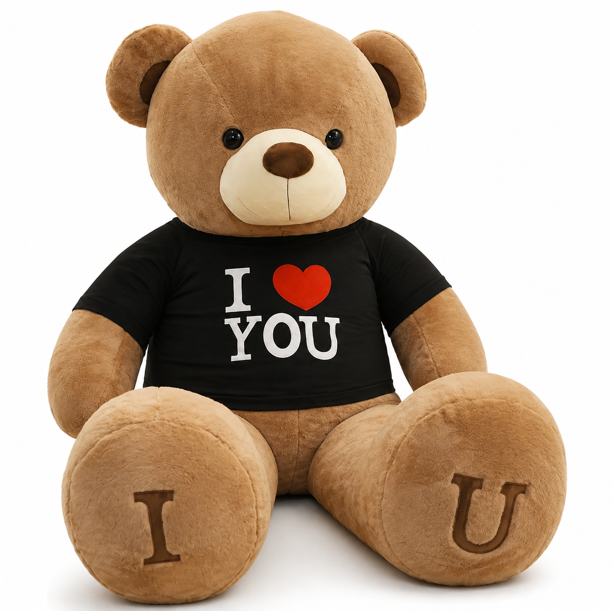 Peluche Géante Ours I Love You - 80cm / Noir · 100cm / Noir