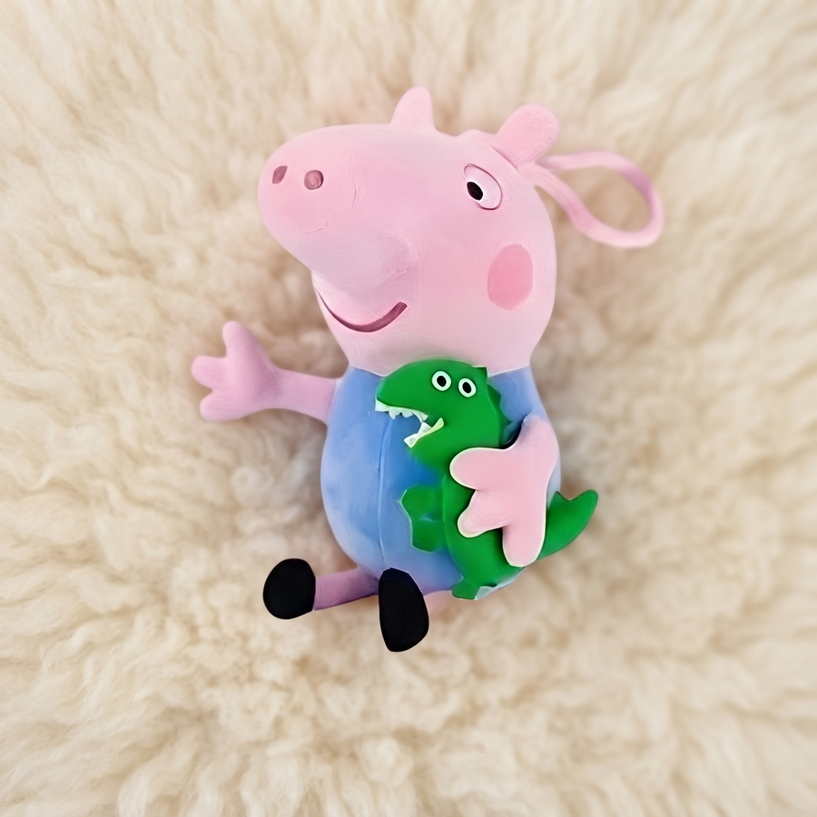 Peluche George Peppa Pig avec Dinosaure 19 cm - Détail matière