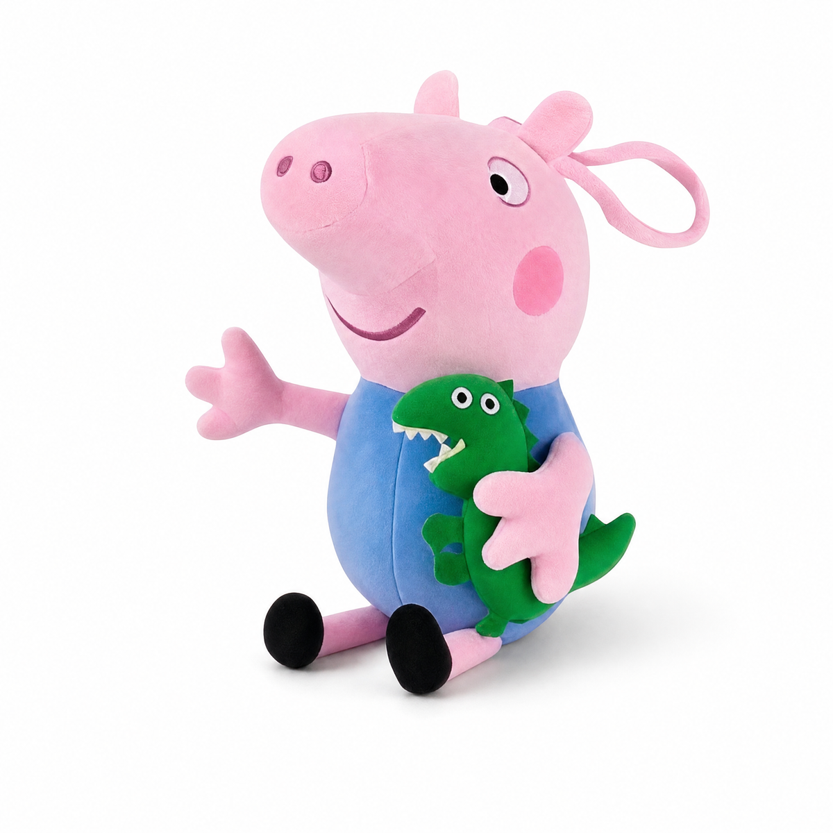 Peluche George Peppa Pig avec Dinosaure 19 cm - Fond blanc frontal