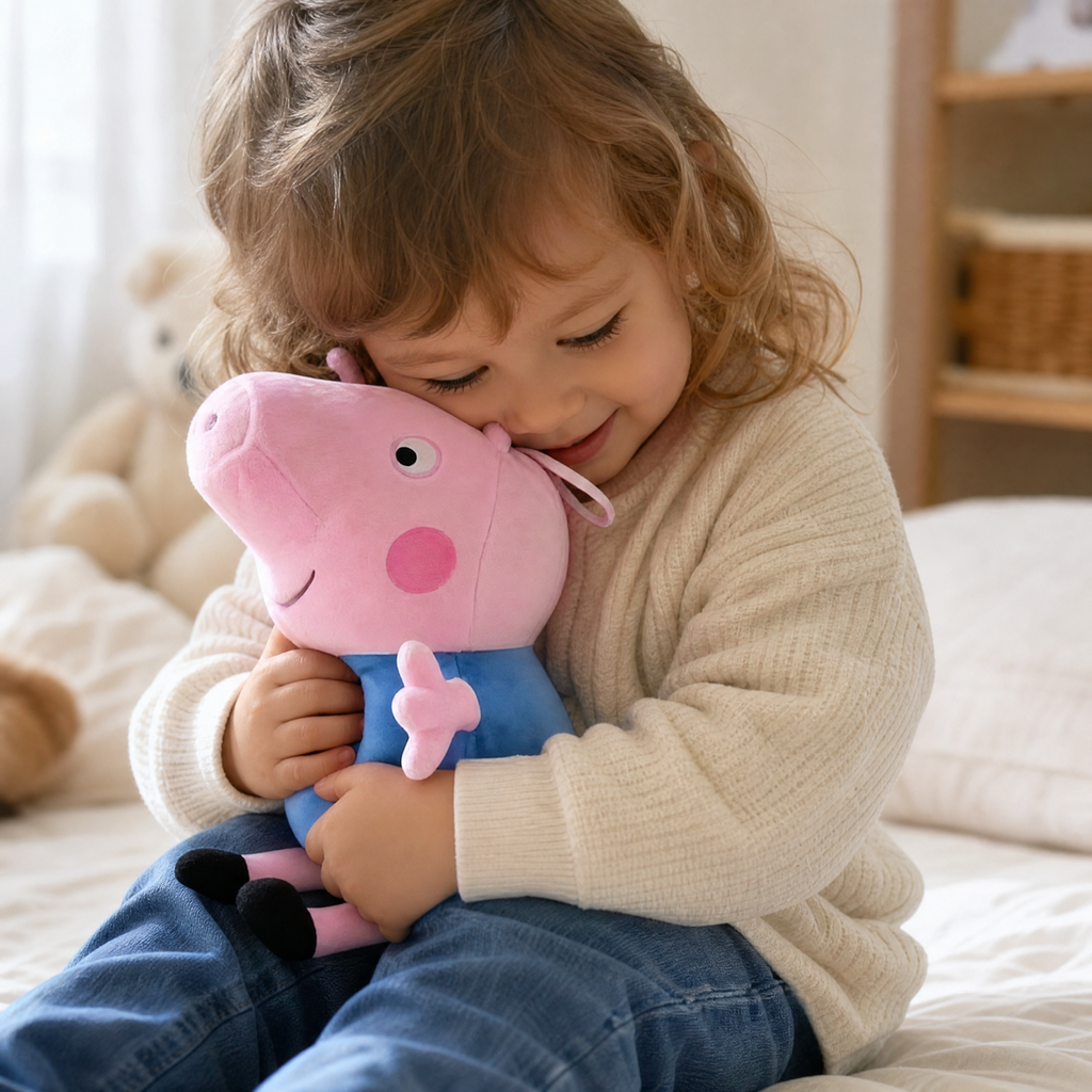 Peluche George Pig 19 cm en Coton Doux - Utilisation cosy intérieur