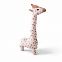 Peluche Girafe Câline 65 cm Coton Rose - Fond blanc frontal