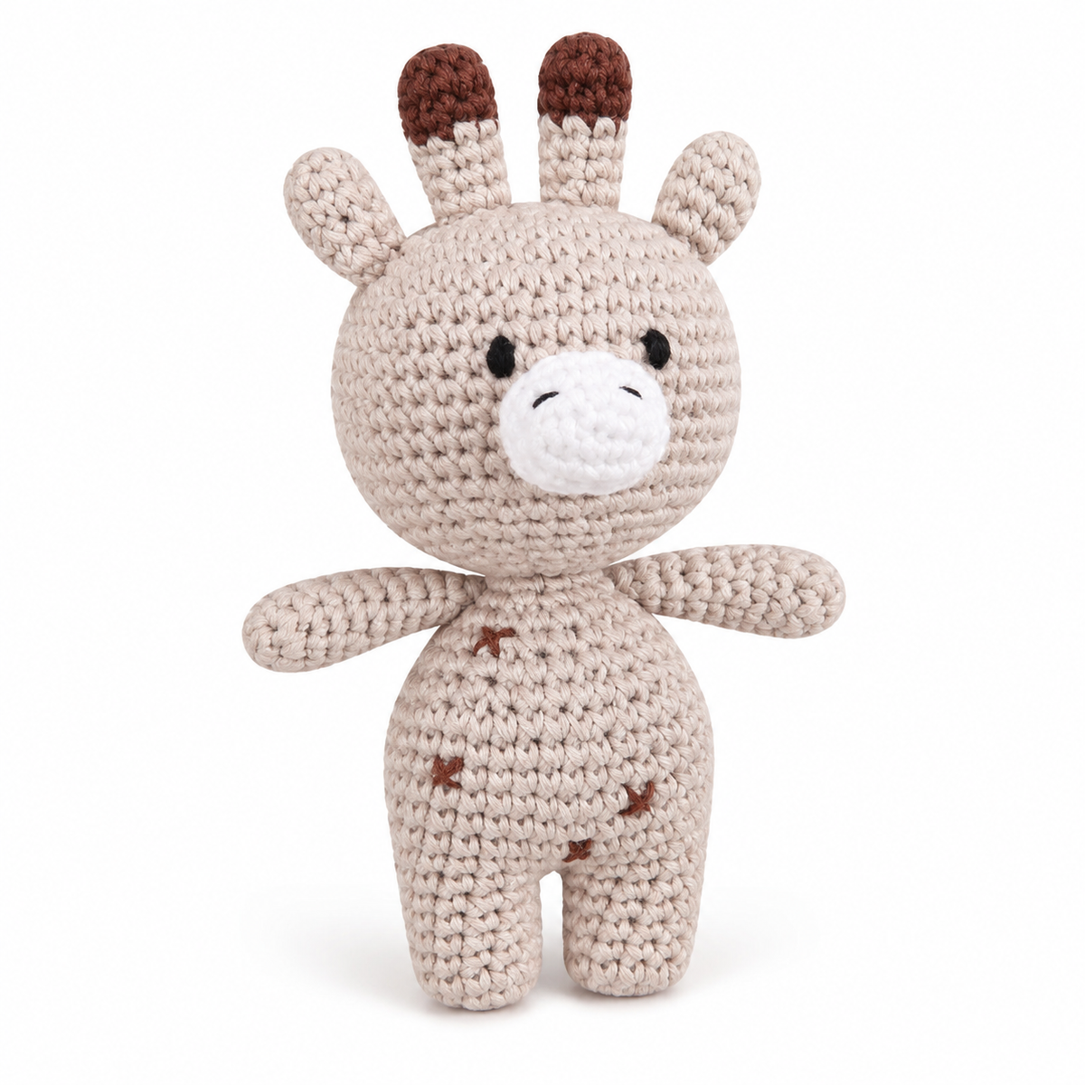 Peluche Girafe Crochet Fait Main Coton - Beige