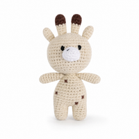 Peluche Girafe Crochet Fait Main Coton - Fond blanc frontal