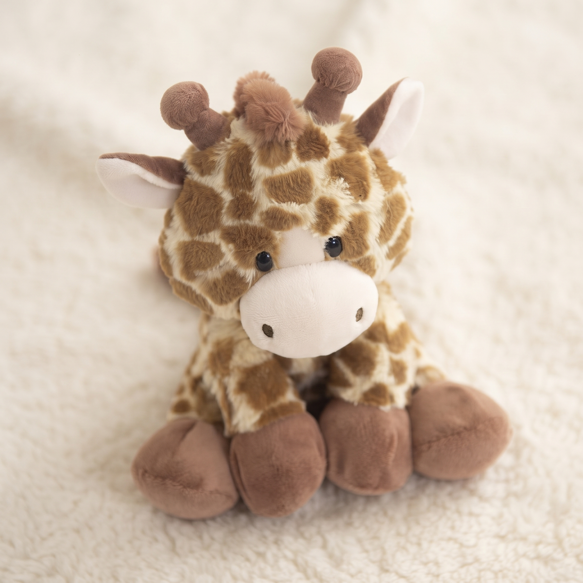 Peluche Girafe Doudou Moelleux 21 cm - Détail matière