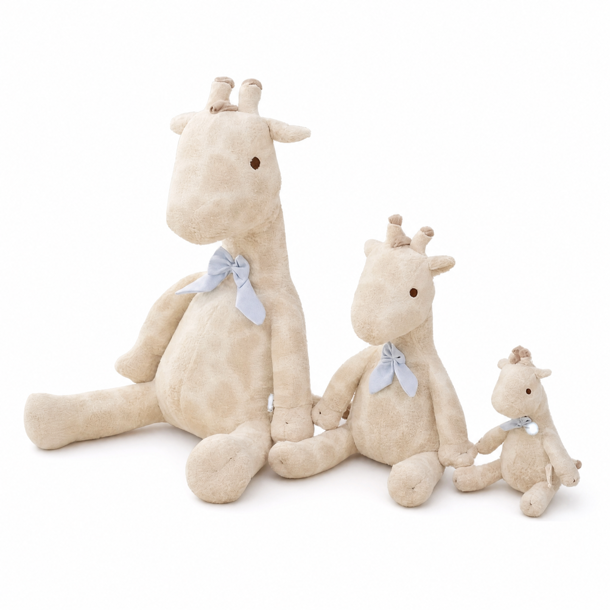 Peluche Girafe Kawaii Beige - Fond blanc frontal
