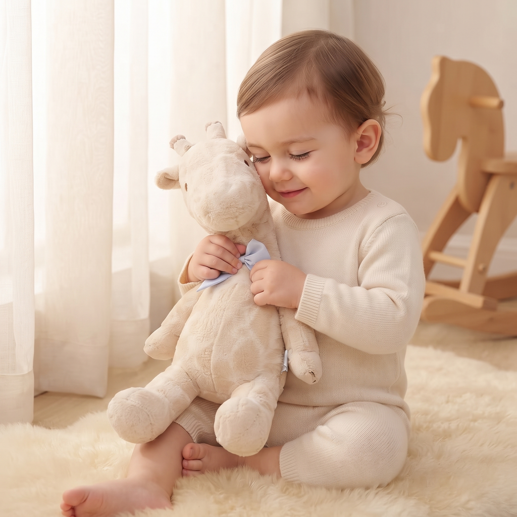 Peluche Girafe Kawaii Beige - Utilisation cosy intérieur