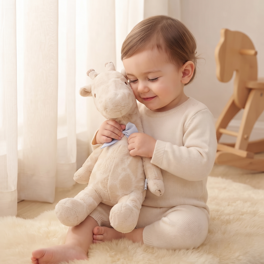 Peluche Girafe Kawaii Beige - Utilisation cosy intérieur