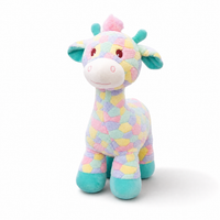 Peluche Girafe Multicolore Arc-en-ciel 30 cm - Fond blanc frontal