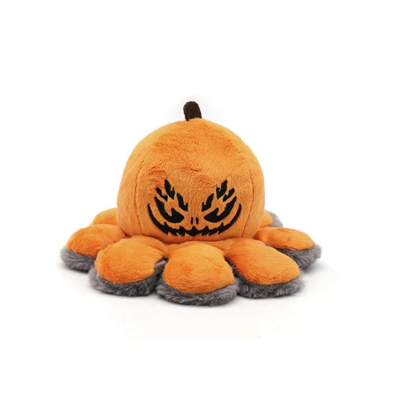 Peluche citrouille Halloween réversible araignée