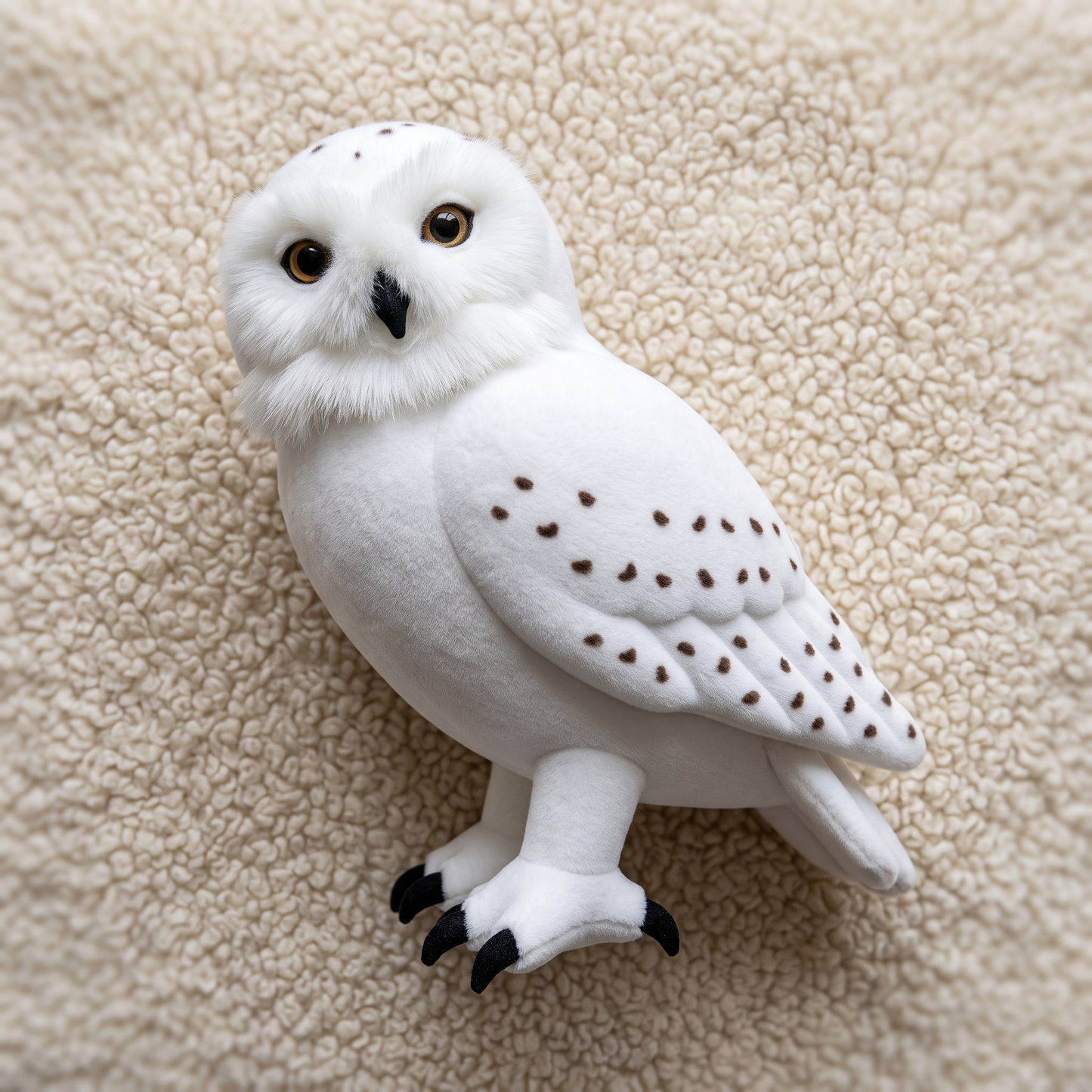 Peluche Hedwige Harry Potter Hibou Blanc 18 cm - Détail matière