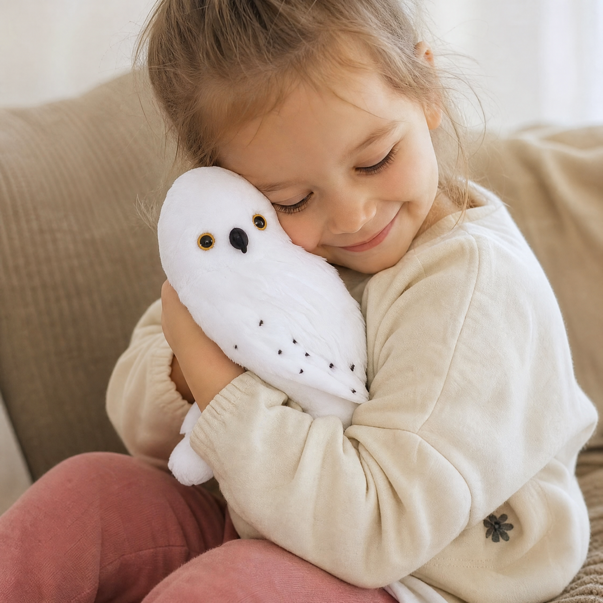 Peluche Hedwige Harry Potter Hibou Blanc 18 cm - Utilisation cosy intérieur