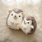 Peluche Hérisson Adorable Marron et Crème - Détail matière
