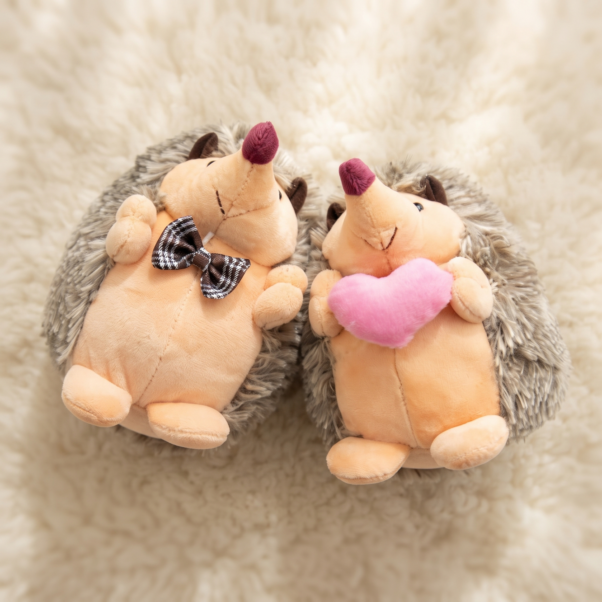 Peluche Hérisson Couple Amoureux - Détail matière