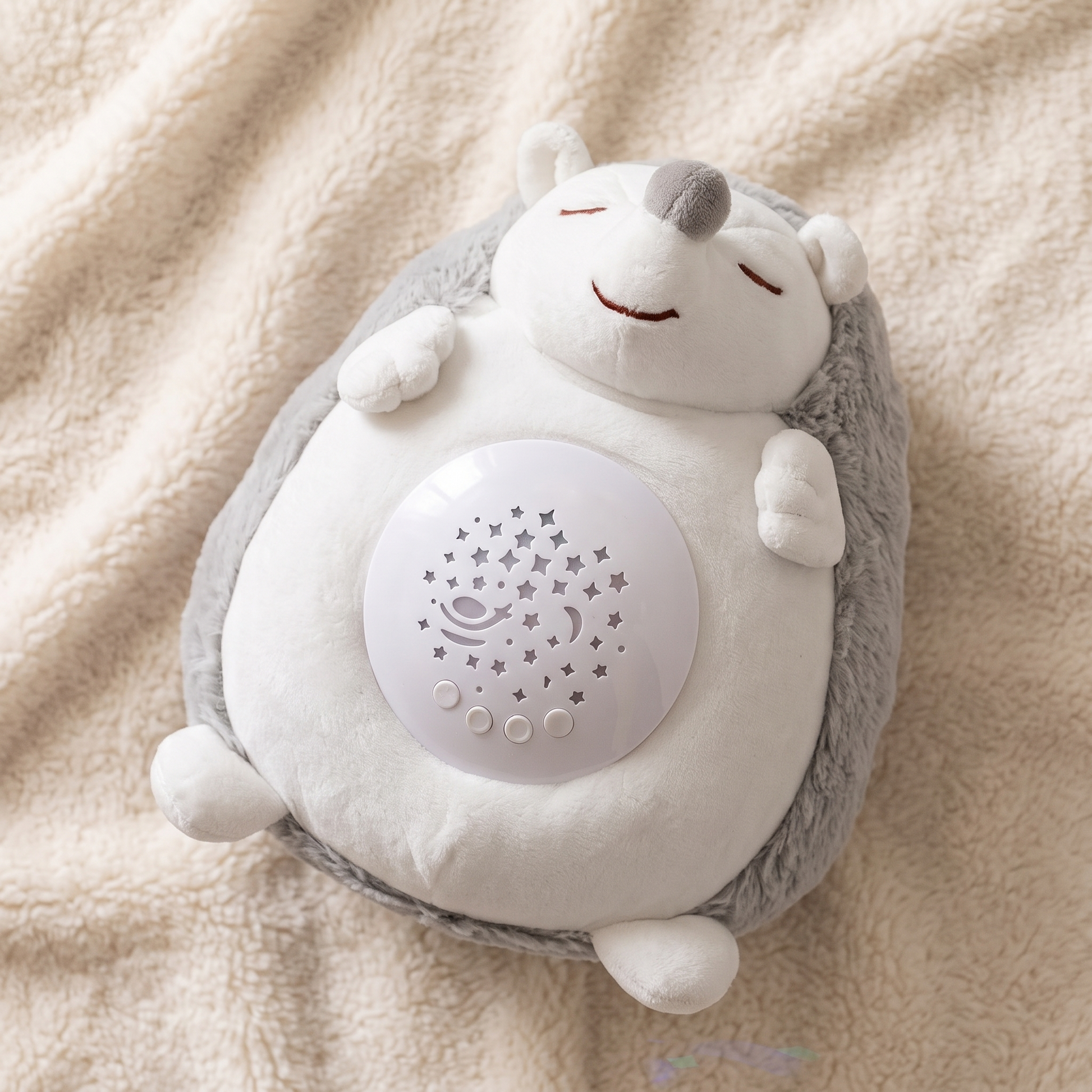 Peluche Hérisson Veilleuse Musicale Ciel Étoilé - Détail matière