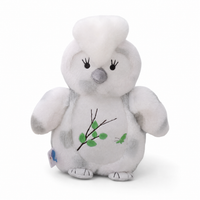 Peluche Hibou Blanc Kawaii 30cm - Fond blanc frontal
