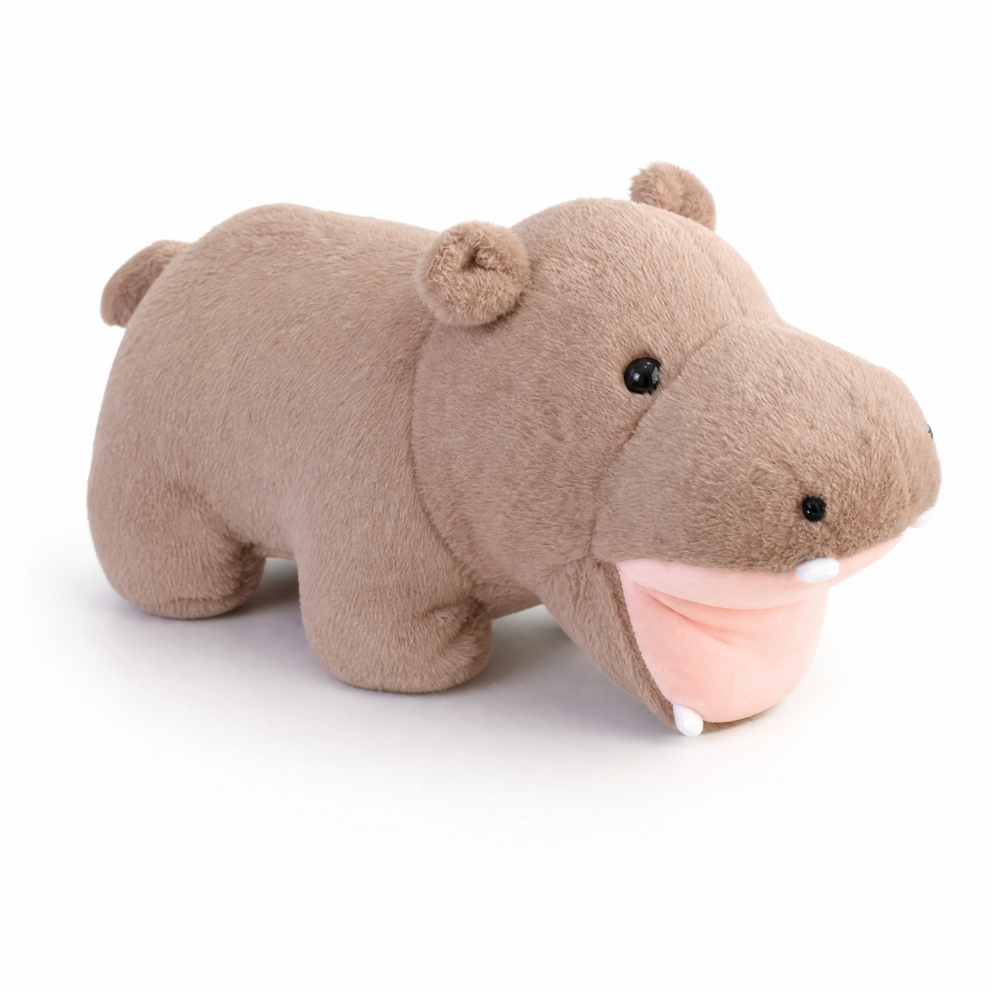 Peluche Hippopotame Bouche Ouverte - Fond blanc frontal