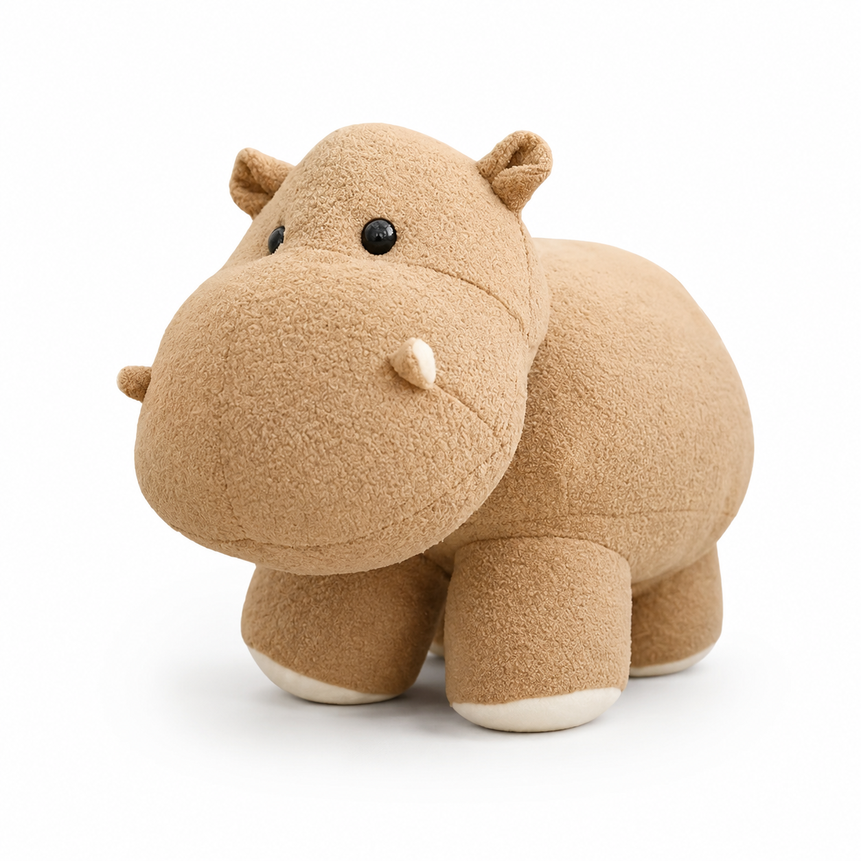 Peluche Hippopotame Debout Beige Quatre Pattes - 20 cm / Beige · 25 cm / Beige · 35 cm / Beige