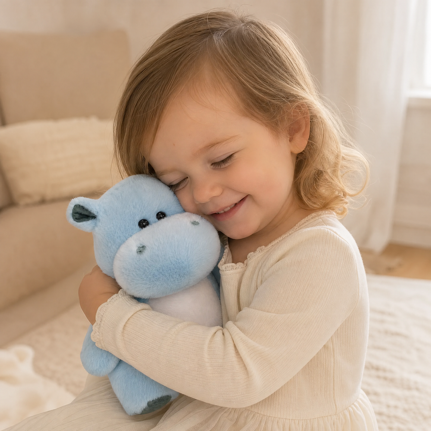 Peluche Hippopotame Tout Doux 23 cm - Utilisation cosy intérieur