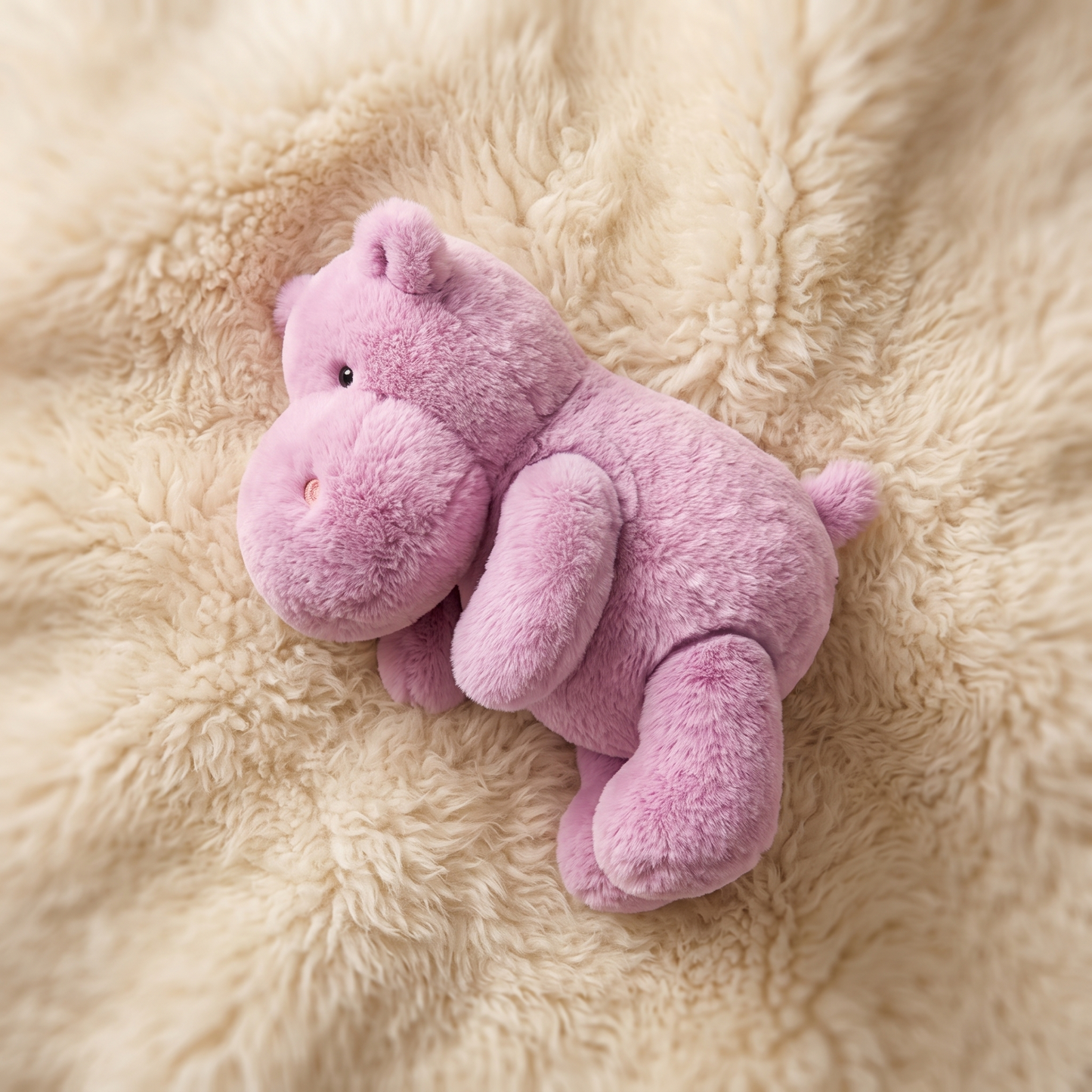 Peluche Hippopotame Violet - Détail matière