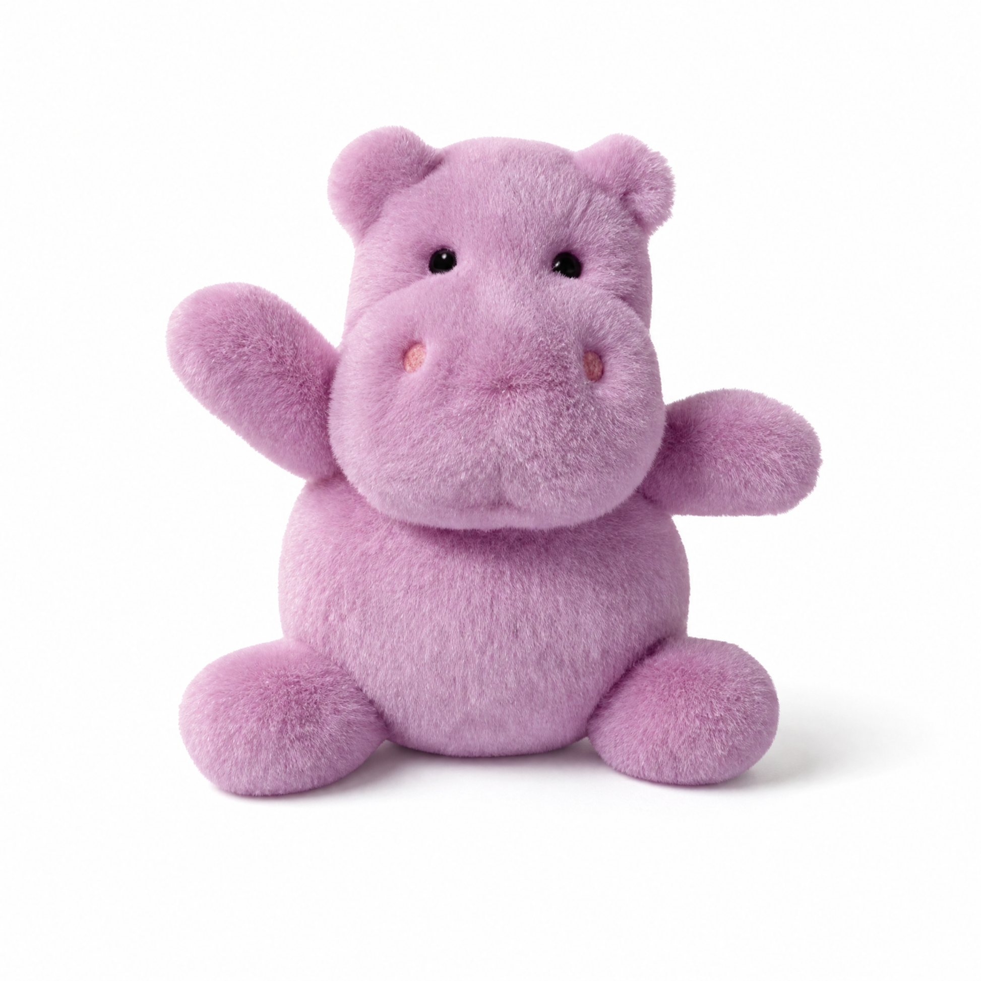 Peluche Hippopotame Violet - Fond blanc frontal