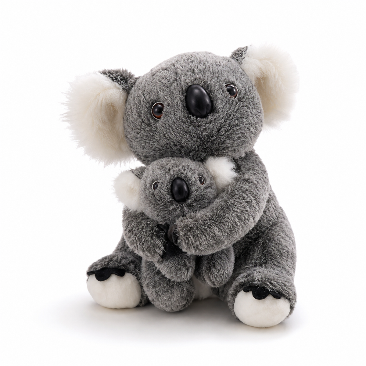 Peluche Koala avec Bébé 28cm - Gris