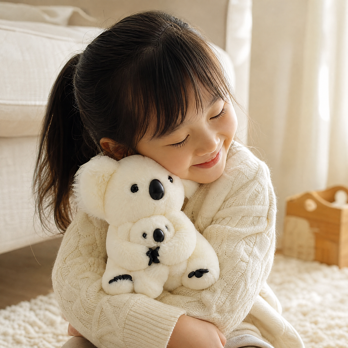 Peluche Koala avec Bébé 28cm - Utilisation cosy intérieur