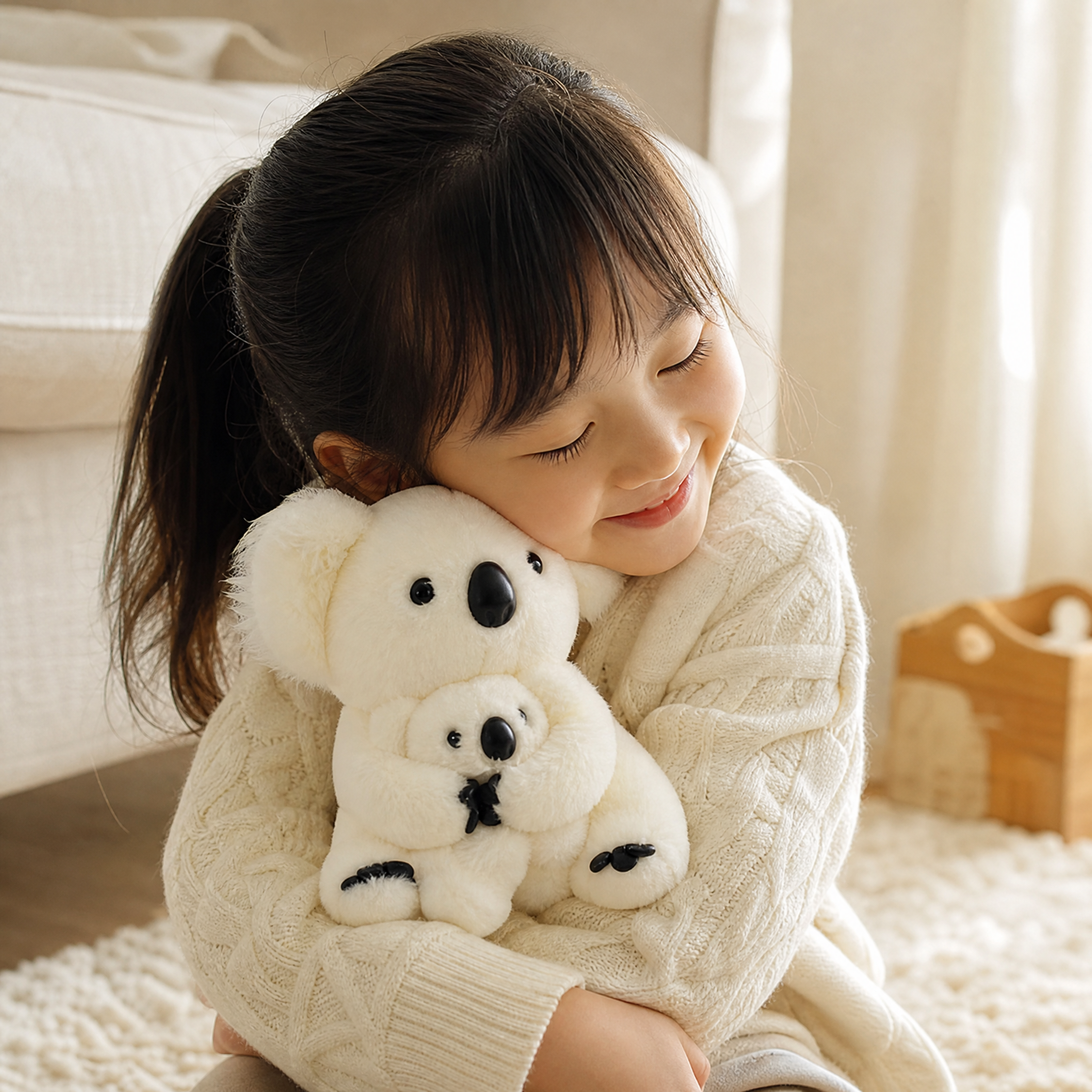 Peluche Koala avec Bébé 28cm - Utilisation cosy intérieur