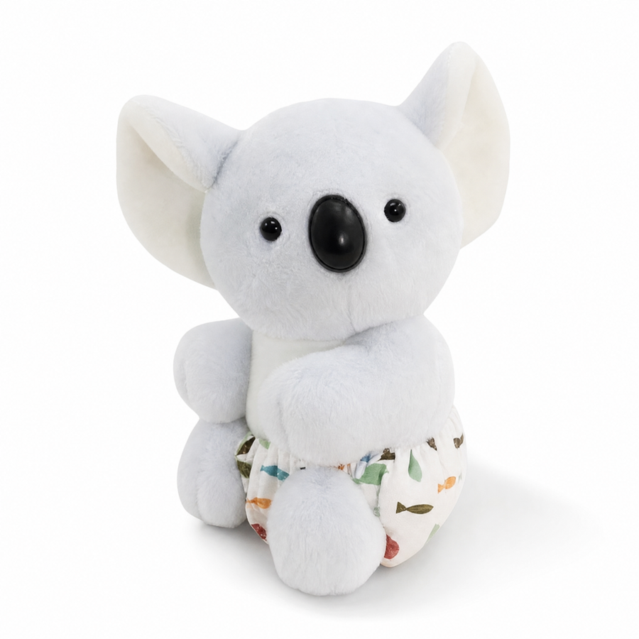 Peluche Koala Bleue Kawaii 25 cm - Fond blanc frontal
