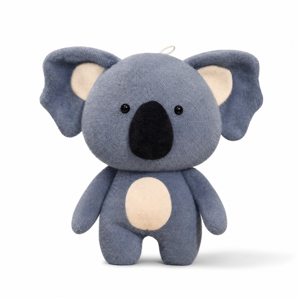 Peluche Koala en Laine Douce - Fond blanc frontal