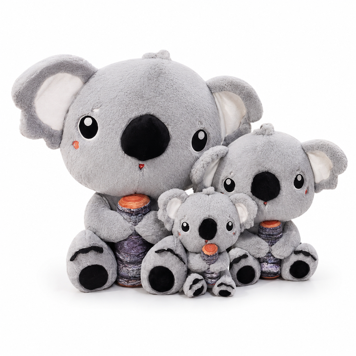 Peluche Koala Gris avec Bambou - 28cm · 43cm · 68cm