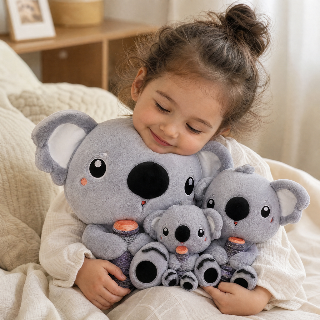 Peluche Koala Gris avec Bambou - Utilisation cosy intérieur