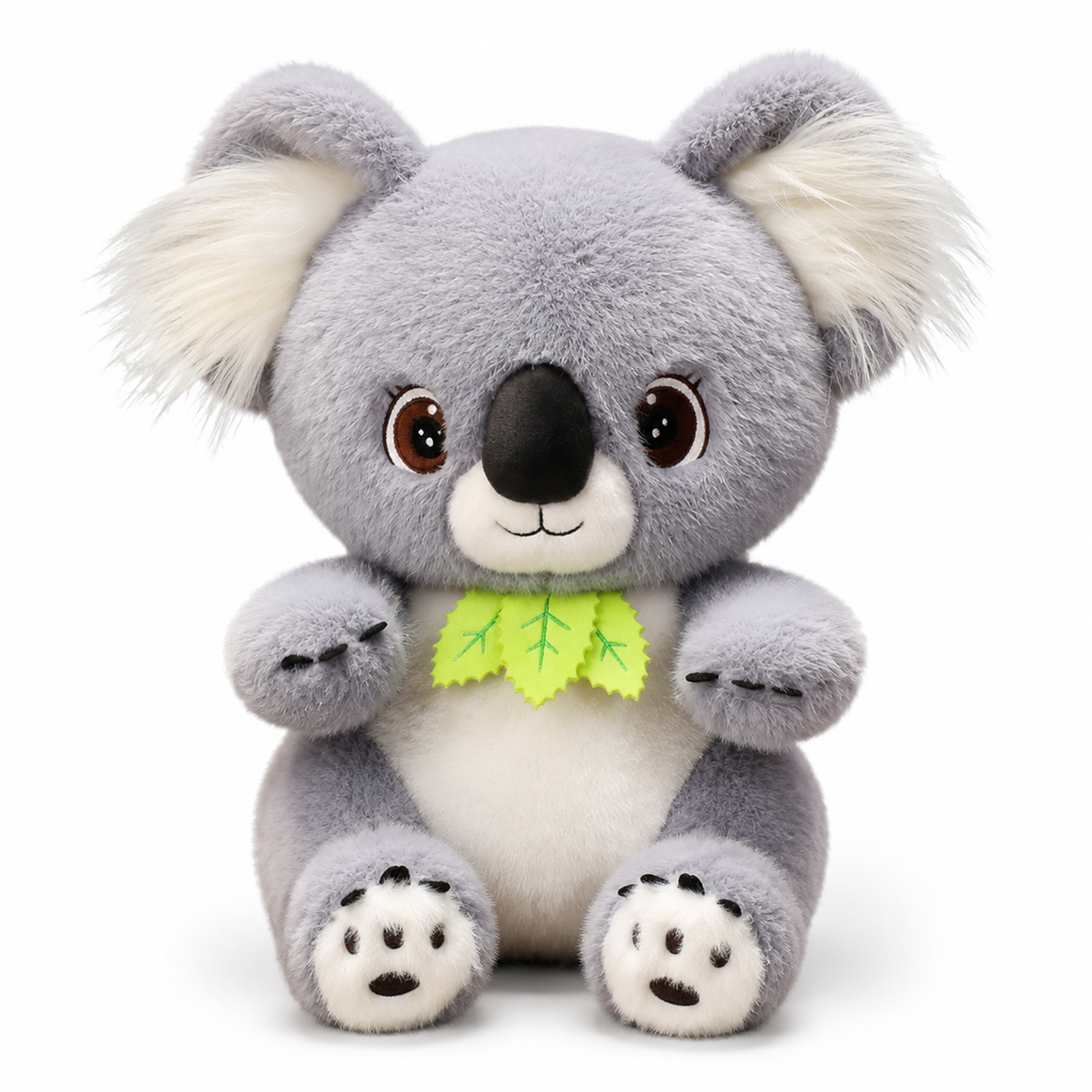 Peluche Koala Gris avec Feuille d'Eucalyptus - 35cm · 45cm · 55cm