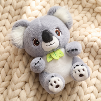 Peluche Koala Gris avec Feuille d'Eucalyptus - Détail matière
