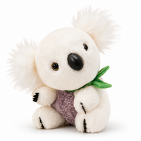 Peluche Koala Gris et Blanc avec Feuille d'Eucalyptus - 18cm / Blanc · 22cm / Blanc