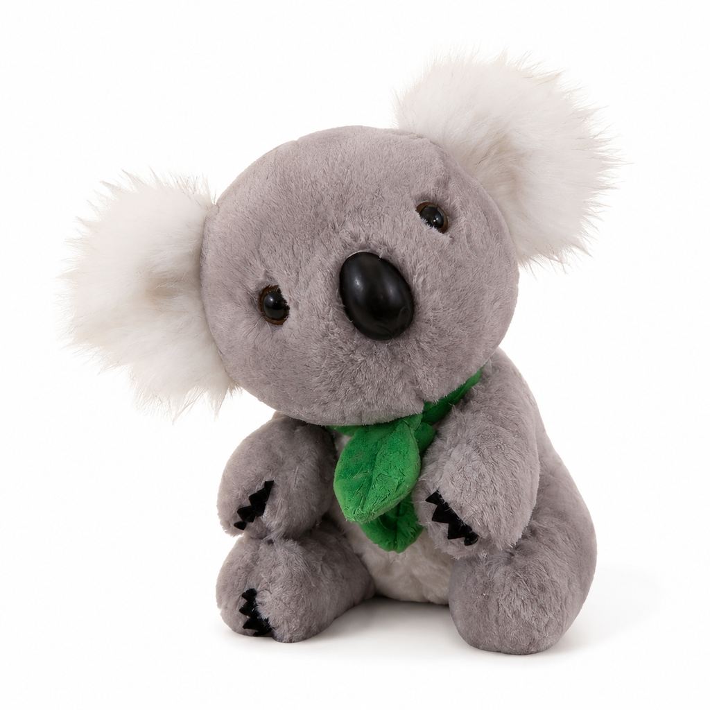Peluche Koala Gris et Blanc avec Feuille d'Eucalyptus - 18cm / Gris · 22cm / Gris