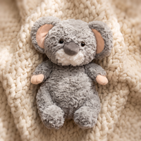 Peluche Koala Grise avec Feuille d'Eucalyptus 35 cm - Détail matière