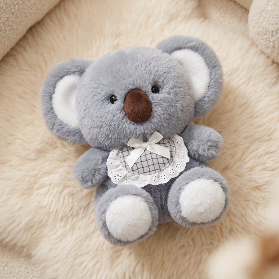 Peluche Koala Grise Douce 20 cm - Détail matière