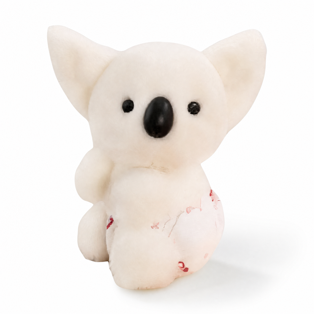 Peluche Koala Kawaii Blanche 25cm - Fond blanc frontal