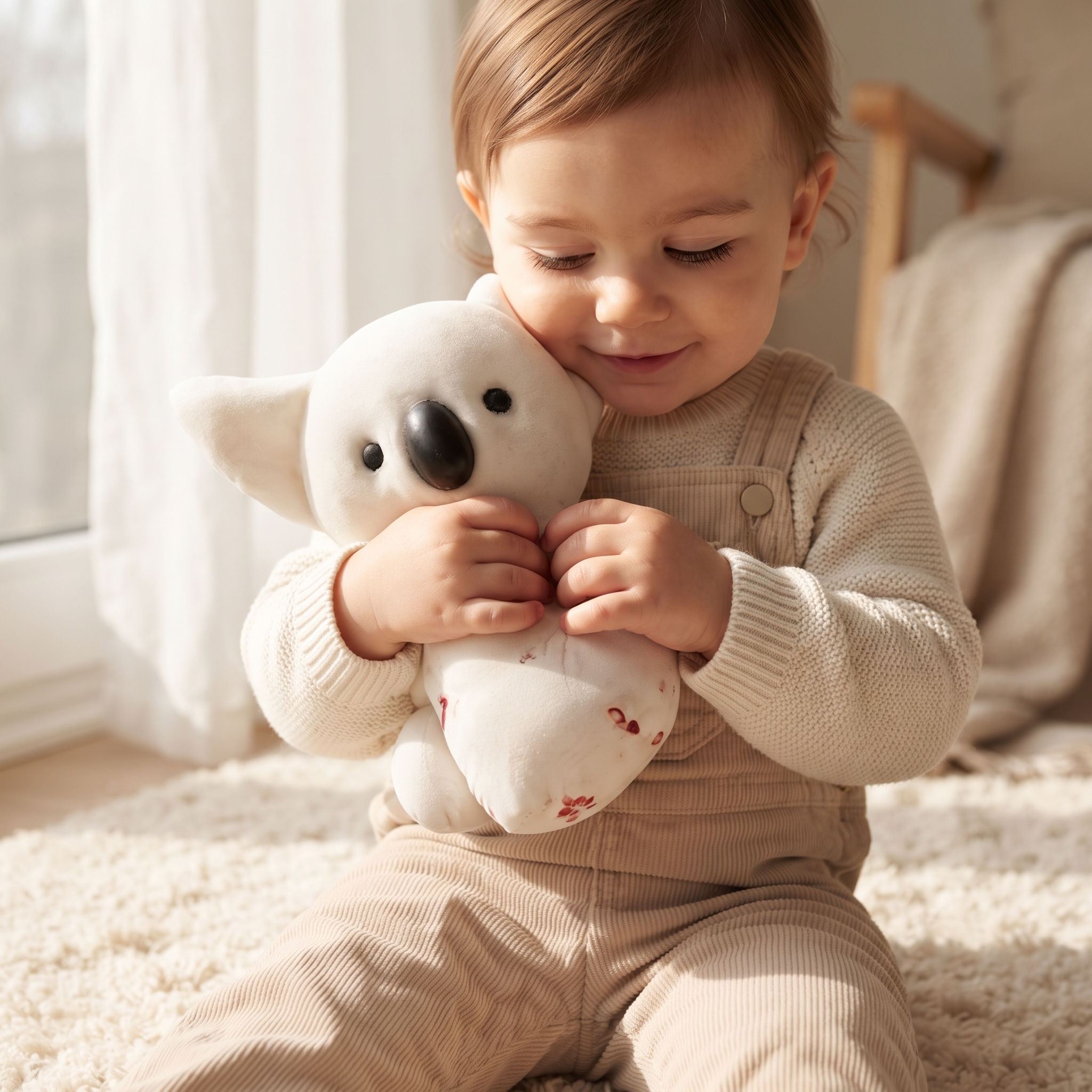 Peluche Koala Kawaii Blanche 25cm - Utilisation cosy intérieur
