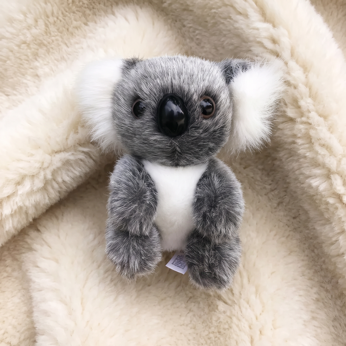 Peluche Koala Réaliste Gris et Blanc - Detail matière